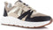 POSH by Poelman CAROCEL - Dames sneaker - Vetersluiting met gouden details - Zwart met beige