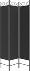 vidaXL - Kamerscherm - met - 3 - panelen - 120x200 - cm - stof - zwart