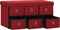 vidaXL - Opbergbank - inklapbaar - 76x38x38 - cm - kunstlinnen - wijnrood