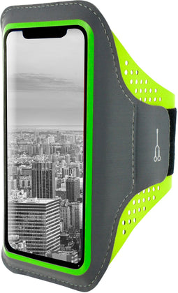 Mobiparts Comfort Fit Sport Armband - Apple iPhone XS Max - Lichtgewicht ademend materiaal - Neon Groen