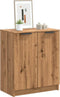 vidaXL - Schoenenkast - 59x35x70 - cm - bewerkt - hout - artisanaal - eikenkleurig