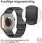 Selencia Bandje Geschikt voor Stalen magnetisch bandje voor de Apple Watch Bandje Series 1 / 2 / 3 / 4 / 5 / 6 / 7 / 8 / 9 / SE / Ultra (2) - 42 / 44 / 45 / 49 mm - Selencia Stalen band - Zwart