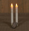 Anna's collection - B.o. 2pcs rustiek wit wax diner kaars 23cm bew. vlam met afstands bediening 2xaa