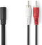 Nedis CAGP22255BK02 - Stereo audioadapter 3,5 mm naar RCA - 20 cm - Zwart