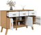 vidaXL - Dressoir - OLDEN - 114x43x73,5 - cm - massief - grenenhout - wit - en - bruin