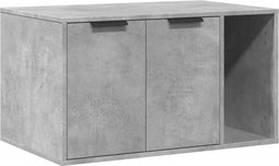 vidaXL - Kattenbakkast - 80x50x45 - cm - bewerkt - hout - betongrijs