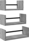 vidaXL - 3-delige - Wandschappenset - met - stangen - bewerkt - hout - grijs - sonoma