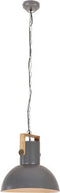 vidaXL Hanglamp industrieel rond 25 W E27 52 cm mangohout grijs
