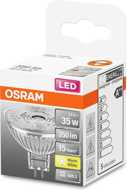 OSRAM LED reflectorlamp - Lampvoet: GU5.3 - Warm wit - 27-- K - 3,8- W - LED STAR MR16 12 V