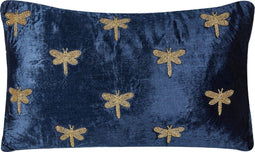 BLUESTEM - Sierkussen - Marineblauw - 30 x 50 cm - Fluweel