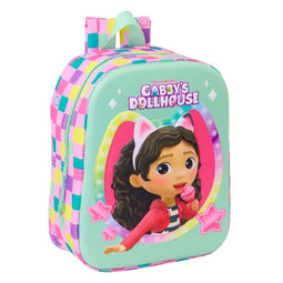 Kinderrugzak Gabby's Dollhouse Multicolour 22 x 27 x 10 cm 3D