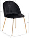 House Nordic Geneve Eetkamerstoel Velvet - Zwart Messing - Set van 2