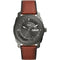 Fossil Machine FS5900 - Herenhorloge 42 mm - Bruin eco-leer