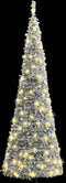 vidaXL - Kunstkerstboom - pop-up - met - sneeuw - 200 - LED's - 210 - cm