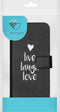 iMoshion Hoesje Geschikt voor Samsung Galaxy A22 (5G) Hoesje Met Pasjeshouder - iMoshion Design Softcase Bookcase - Zwart / Meerkleurig / Live Laugh Love