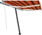 vidaXL - Luifel - handmatig - uittrekbaar - met - LED - 300x250 - cm - oranje - en - bruin