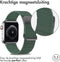 imoshion Magnetisch lederen bandje - Geschikt voor Apple Watch 1, 2, 3, 4, 5, 6, 7, 8, 9, 10 (42 mm), SE - 38/40/41 mm - Groen - One Size