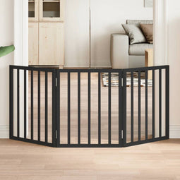vidaXL - Hondenhek - inklapbaar - 3 - panelen - 150 - cm - populierenhout - zwart