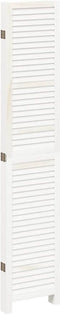 vidaXL - Kamerscherm - met - 5 - panelen - massief - paulowniahout - wit