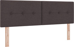 vidaXL - Hoofdbord - met - Knopen - Donkerbruin - 160 - cm - Stof