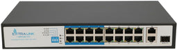 Extralink VIRTUS V3 - Unmanaged Switch - 16x Ethernet 100Mbps PoE+ 150W - 1U 285mm