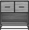 vidaXL - Nachtkastje - 60x31x60 - cm - bewerkt - hout - en - metaal - grijs - sonoma