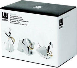 Umbra set van 3 ringhouders Origami chroom