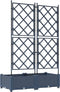 vidaXL - Tuinbak - met - Trellis - 2 - stuks - Grijs - 80x40x125,5 - cm