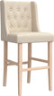 vidaXL - Barstoelen - 2 - st - massief - rubberhout - en - stof