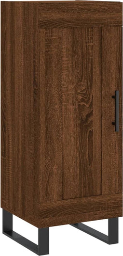 vidaXL - Dressoir - 34,5x34x90 - cm - bewerkt - hout - bruin - eikenkleur
