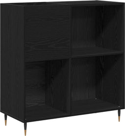 vidaXL - Recordkast - Zwart - Eiken - 84,5x38x89 - cm - Gelaagd - Hout