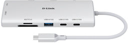 D-Link DUP-A01 - USB-C multiport hub - 10 aansluitingen 4K ondersteuning - Wit