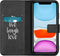 iMoshion Hoesje Geschikt voor iPhone 11 Hoesje Met Pasjeshouder - iMoshion Design Softcase Bookcase - Wit / Zwart / Live Laugh Love