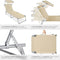 tectake® Ligstoel - Opvouwbaar Ligbed - 4-voudig verstelbare rugleuning - Beige