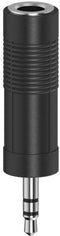 Hama 00205196 - Jackplug Audio Adapter - 1x 6,3 mm female - 1x 3,5 mm male - Zwart
