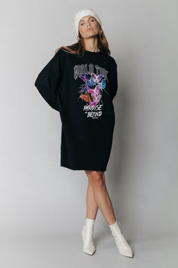 Colourful Rebel World Tour - Sweat Jurk - Loose fit Lange mouw - Maat S