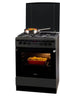 Inventum VFG6034WGZWA - Fornuis 60 cm - 4-pits gaskookplaat - Zwart