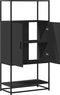 vidaXL - Hoge - kast - 68x35x139 - cm - bewerkt - hout - en - metaal - zwart