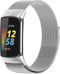 imoshion Milanees magnetisch bandje - Geschikt voor Fitbit Charge 6, Charge 5 - Zilver - M