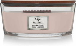 WoodWick Heartwick Flame Ellipse Geurkaars - Vanilla & Sea Salt - 50 branduren