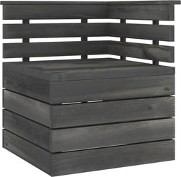 vidaXL - Tuinhoekbank - pallet - massief - grenenhout - donkergrijs