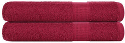 vidaXL - Handdoeken - 2 - st - 100x200 - cm - 360 - g/m² - 100% - katoen - bordeauxrood
