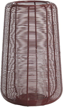 Light & Living windlicht ADETA glans bordeaux met glas – Ø19,5x30 cm