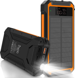 LAKOO Solar Powerbank - 30000 mAh - Waterdicht Zonne-energie Draadloos Opladen