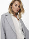 ONLY ONLCARRIE BONDED COAT - Dames Jas - Omkeerbare hals - Knoopsluiting - Lichtgrijs melange