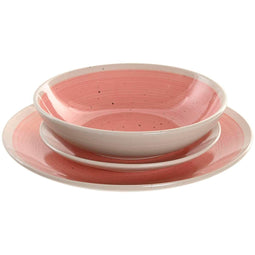 Serviesset Home ESPRIT Wit Roze Keramiek 18 Onderdelen