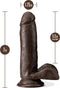 Blush Dildo Love Toy Dr. Skin Plus 7 Inch Posable Dildo With Balls Chocolate Bruin