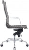 Feel Furniture - Luxe Executive bureaustoel van 100% rundleer - Hoge rugleuning – Donker grijs