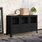 vidaXL - Dressoir - industrieel - 105x35x62 - cm - metaal - en - glas - zwart