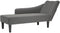 vidaXL - Chaise - longue - met - rechterarmleuning - stof - donkergrijs